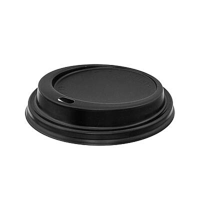14-16 oz Plastik Sıcak içecek Kapağı Siyah - 1