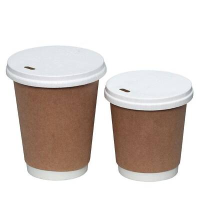 8-9 oz Delikli Karton Sıcak İçecek Kapağı Beyaz - 2