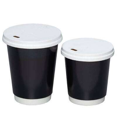 8-9 oz Delikli Karton Sıcak İçecek Kapağı Beyaz - 3