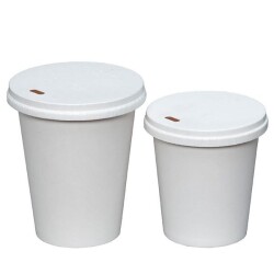 8-9 oz Delikli Karton Sıcak İçecek Kapağı Beyaz - 4