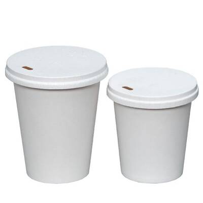 8-9 oz Delikli Karton Sıcak İçecek Kapağı Beyaz - 4
