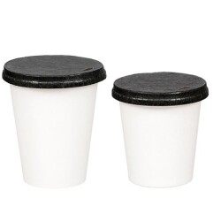 8-9 oz Delikli Karton Sıcak İçecek Kapağı Siyah - 2