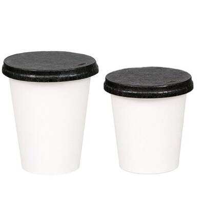 8-9 oz Delikli Karton Sıcak İçecek Kapağı Siyah - 2