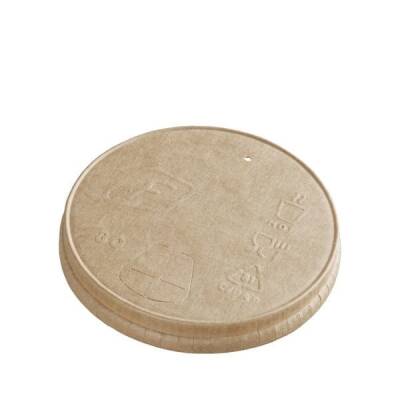 8-9 oz Perfore Delikli Karton Sıcak İçecek Kapağı Kraft - 5