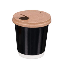 8-9 oz Perfore Delikli Karton Sıcak İçecek Kapağı Kraft - 2