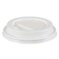 8-9 oz Plastik Sıcak İçecek Kapağı Beyaz - KullanatPazarı