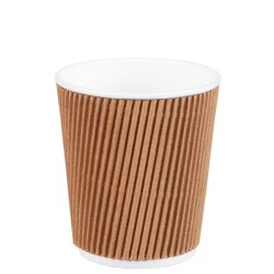 8oz Kraft Ripple Double Wall Karton Bardak - KullanatPazarı