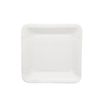 Beyaz Kare Karton Tabak 18 cm - 1