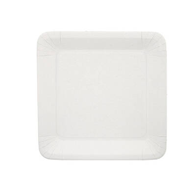 Beyaz Kare Karton Tabak 23 cm - 1