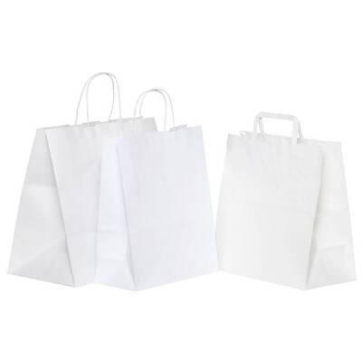Beyaz Kraft Çanta Mini Boy 19x8x25 cm - 2