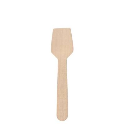 Ekolojik Kare Tahta Dondurma Kaşığı 9,5 cm - 1