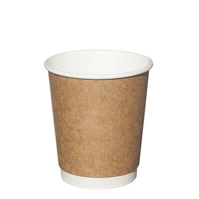 Ekonomik 8 oz Kraft Double Wall Karton Bardak - 1