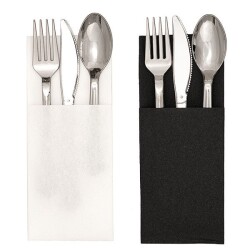 Garson Katlama Cepli Beyaz Airlaid Peçete 33x33cm - 6