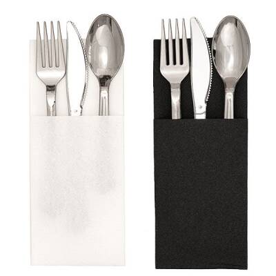 Garson Katlama Cepli Beyaz Airlaid Peçete 33x33cm - 6