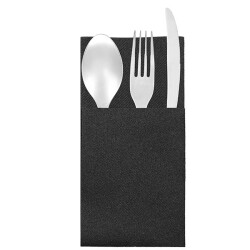 Garson Katlama Cepli Siyah Airlaid Peçete 33x40cm - KullanatPazarı
