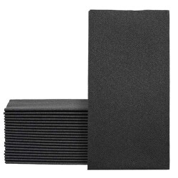 Kitap Katlama Siyah Airlaid Kumaş Dokulu Peçete 40x40cm - KullanatPazarı