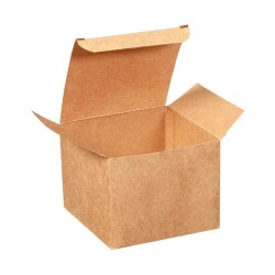 Kraft Karton Hamburger Turta Kutusu 11,5x11,5x9 cm - KullanatPazarı