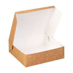 Kraft Karton Kuru Pasta Kutusu 20x20x6,5 cm - KullanatPazarı