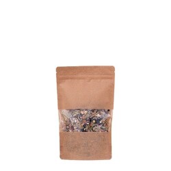 Kraft Pencereli Kilitli Doypack 11x18.5x7 cm - 100 gr - KullanatPazarı
