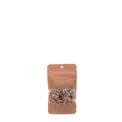 Kraft Pencereli Kilitli Doypack 8.5x14.5x5 cm - 50 gr - KullanatPazarı