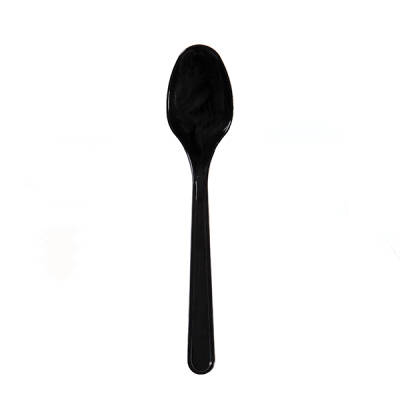 Lüks Plastik Siyah Tatlı Kaşığı 2,6 gr - 1