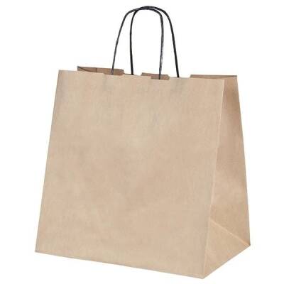 Naturel Kraft Çanta Büyük Boy Siyah Saplı 32x21x31 cm - 1