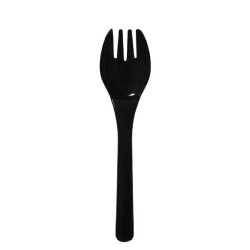 Plastik Kokteyl Çatalı Siyah 9,5 cm - KullanatPazarı