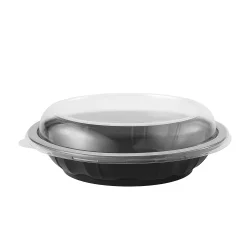 Policap Kapaklı Siyah Salata Kasesi 1000 gr (Sıcağa Dayanıklı) - Policap
