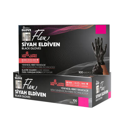 Reflex Flex Pudrasız Eldiven Siyah Medium - 1