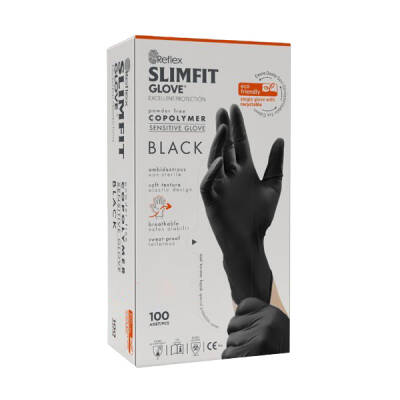 Reflex Slim Fit Pudrasız Eldiven Siyah Large - 1
