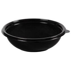 Siyah Yuvarlak Salata Kasesi 750cc PET(Kapak Hariç) - KullanatPazarı